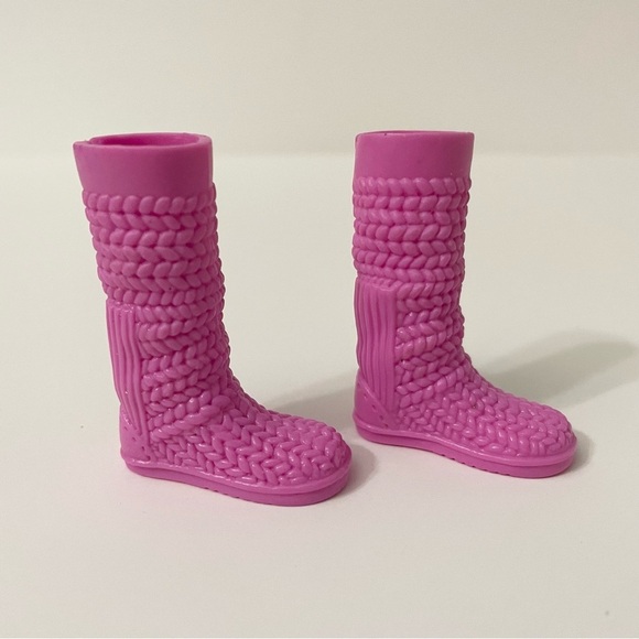 Vintage Mattel Barbie Cable Knit Pattern Boots - Picture 3 of 9